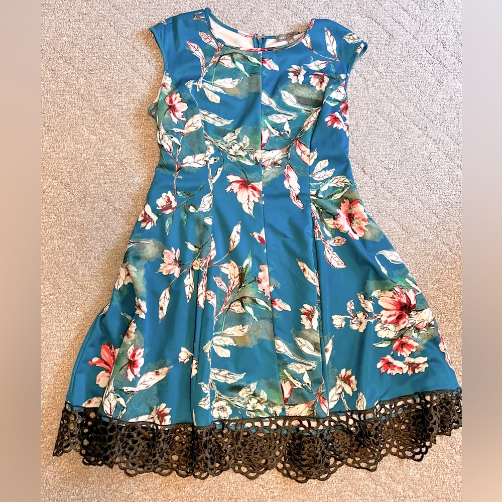 Donna Ricco 16W Fit & Flare Midi Fit & Flare Party Dress